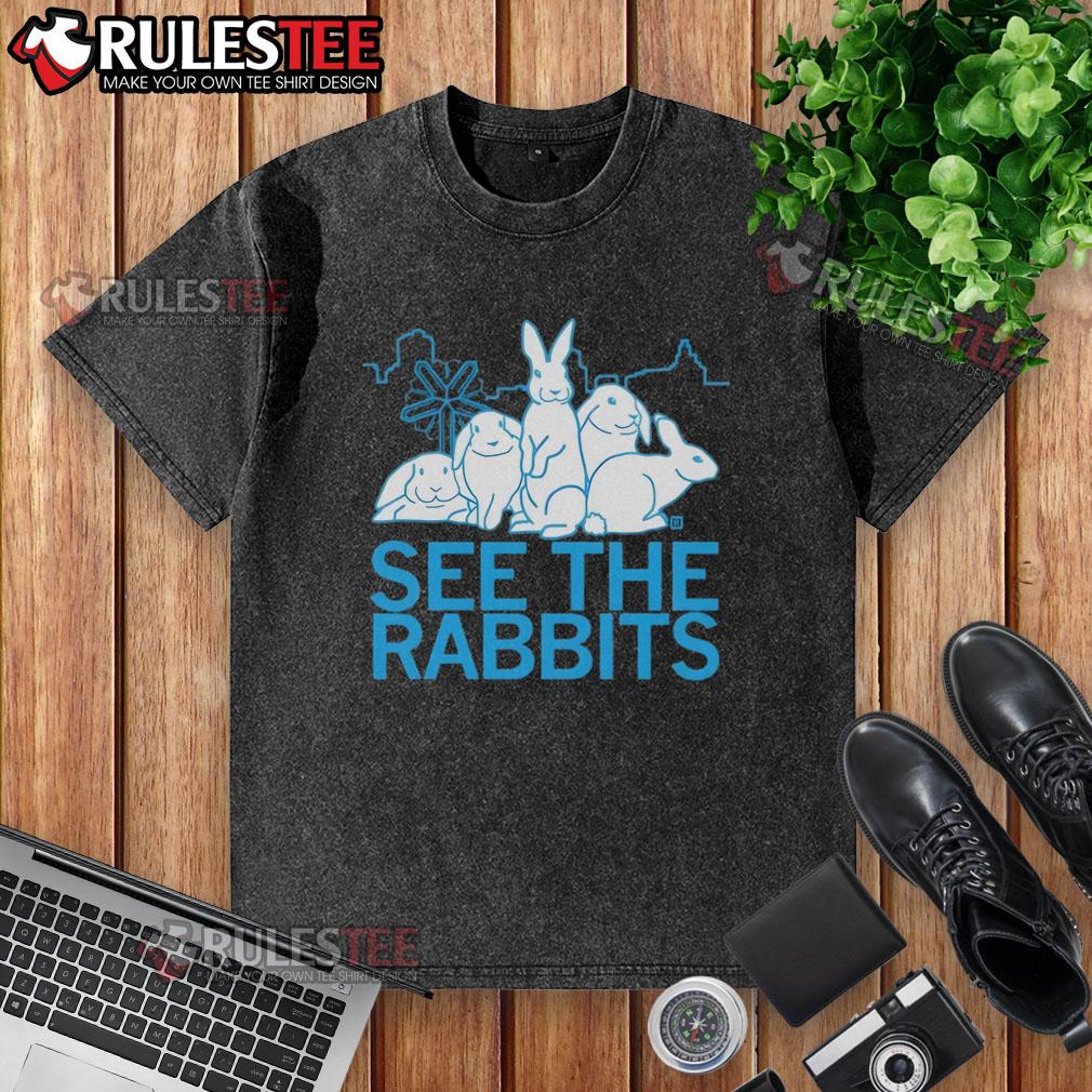 Good See The Rabbits Washed T Shirt Good See The Rabbits washed t-shirt featuring a playful rabbit graphic, perfect for casual outfits and animal lovers.