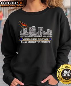 Adelaide Crows 'Thank You For The Memories' sweatshirt with skyline design, perfect for fans celebrating team spirit.