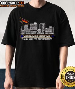 Adelaide Crows 'Thank You For The Memories' T-Shirt featuring a vibrant skyline design, perfect for fans.