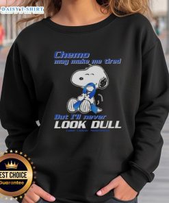 Good Snoopy Chemo sweatshirt promoting colon awareness, showcasing vibrant colors and a fun design while advocating for health.