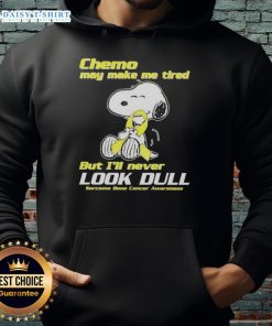 Good Snoopy chemo hoodie for sarcoma bone cancer awareness, showcasing vibrant colors and a positive message.