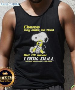 Good Snoopy chemo tank top promoting sarcoma bone cancer awareness, showcasing vibrant design and positive message.