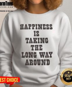 Good Snoopy Happiness Is Taking The Long Way Around Sweatshirt featuring Snoopy graphic, perfect for casual wear.