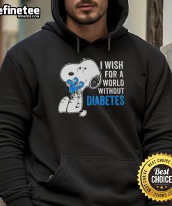 Good Snoopy hoodie with 'I Wish For A World Without Diabetes' design, promoting diabetes awareness and support.