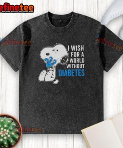 Good Snoopy t-shirt with 'I Wish For A World Without Diabetes' design, promoting diabetes awareness and support.