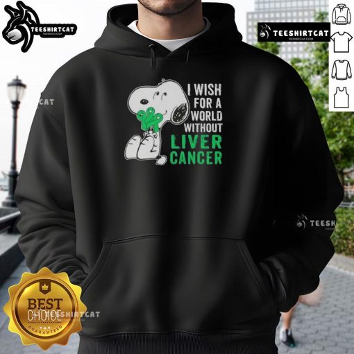 Good Snoopy I Wish For A World Without Liver Cancer Hoodie featuring a heartfelt design advocating for liver cancer awareness.