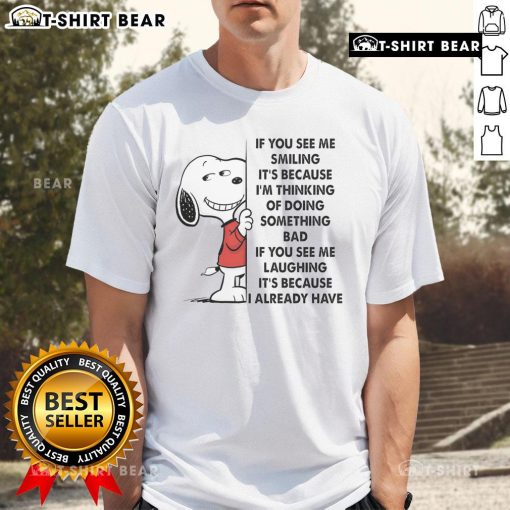 Good Snoopy T-Shirt featuring a smiling Snoopy with the quote about mischief, perfect for casual wear and fans.