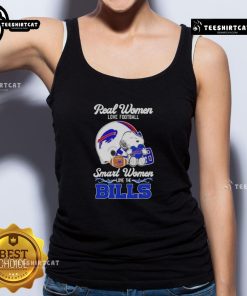 Good Snoopy tank top featuring 'Real Women Love Football, Smart Women Love The Buffalo Bills' design.