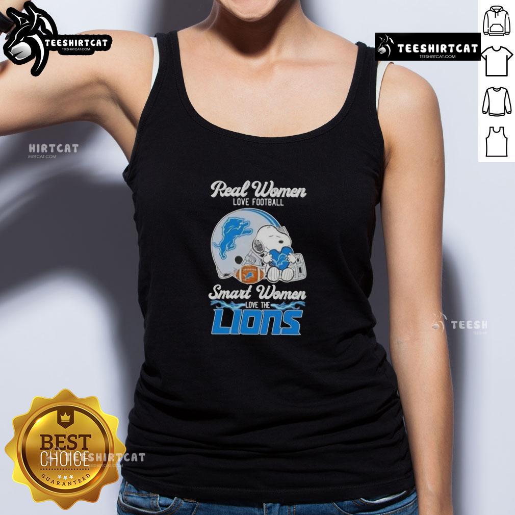 Good Snoopy Real Women Love Football Smart Women Love The Detroit Lions Tank Top