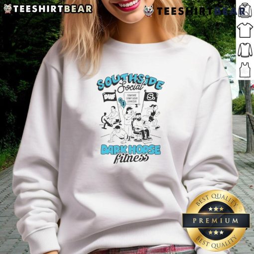 Good Southside Social Dark Horse Fitness Sweatshirt in black, showcasing a stylish design perfect for workouts.