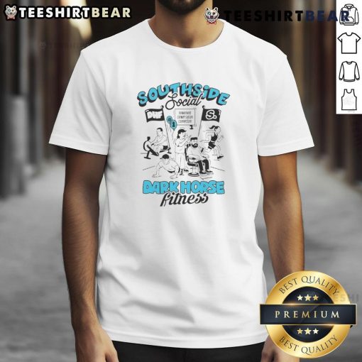 Alt Text: Good Southside Social Dark Horse Fitness T-Shirt featuring a stylish design for fitness enthusiasts and casual wear.