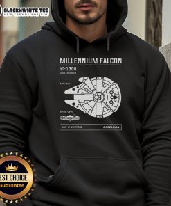 Stylish Good Star Wars Millennium Falcon YT-1300 light freighter hoodie featuring iconic spaceship design.