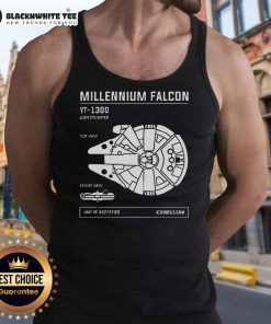 Alt Text: Good Star Wars Millennium Falcon YT-1300 Light Freighter tank top featuring iconic spaceship design.