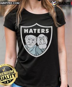 Alt Text: Good Statler and Waldorf Las Vegas Raiders football parody graphic on a stylish ladies tee shirt.