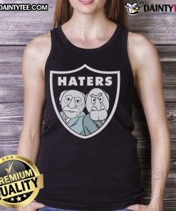 Good Statler and Waldorf Las Vegas Raiders football parody graphic tank top featuring iconic Muppet characters.