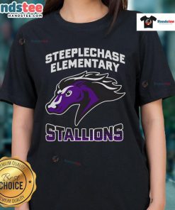 Good Steeplechase Stallions Elementary Fade Ladies Tee featuring a stylish design for equestrian enthusiasts.