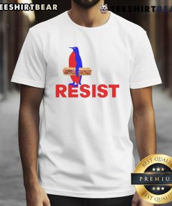 Good Subsandwich Resist Penguins T-Shirt featuring a playful penguin graphic and bold text, perfect for penguin lovers.