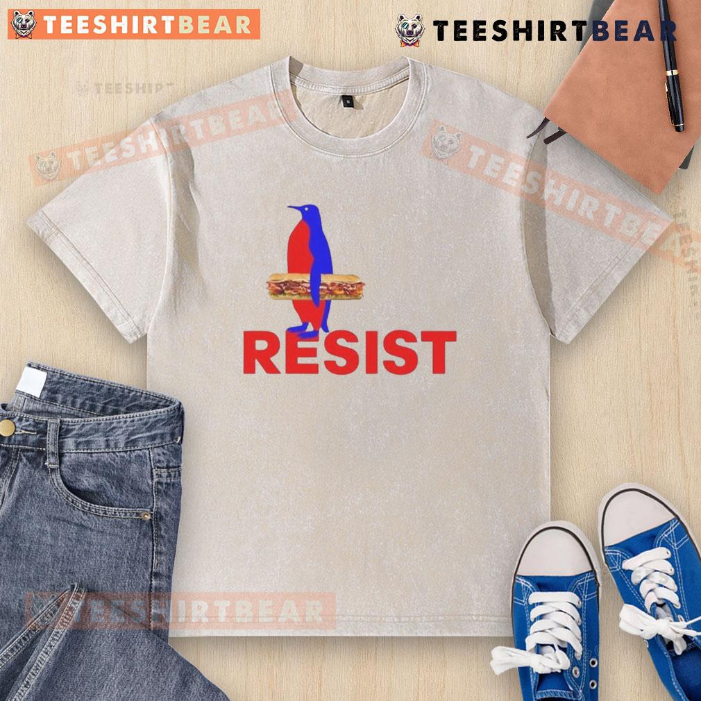 Good Subsandwich Resist Penguins Washed T Shirt Good Subsandwich Resist Penguins washed t-shirt featuring a colorful penguin graphic on a casual, stylish design.