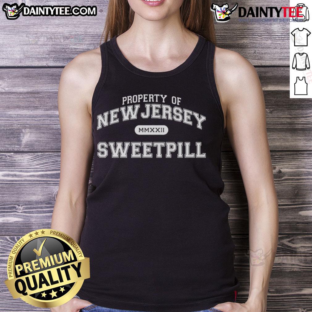 Good Sweet Pill Property Of New Jersey Tank Top Good Sweet Pill Property of New Jersey tank top design featuring vibrant graphics and trendy style for casual wear.