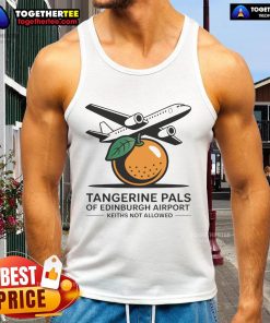 Good Tangerine Pals tank top featuring vibrant design, perfect for travelers at Edinburgh Airport.