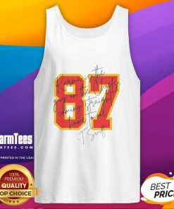 Alt Text: Good Taylor Karma is the Guy on the Chiefs tank top, perfect for fans looking for stylish game day apparel.