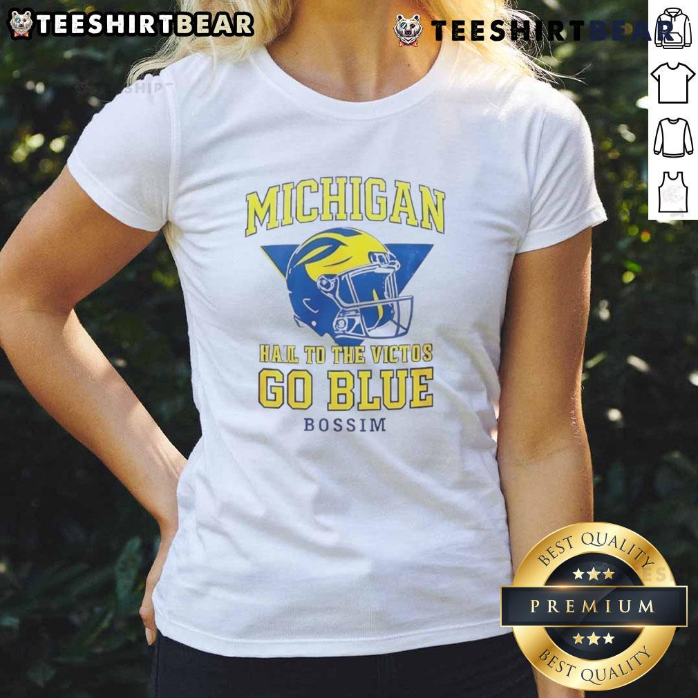 Good Taylor Lewan Michigan Hail To The Victors Go Blue Bossim Ladies Tee Alt Text: Good Taylor Lewan Michigan Hail To The Victors Go Blue Bossim Ladies Tee showcasing vibrant team colors and logo.