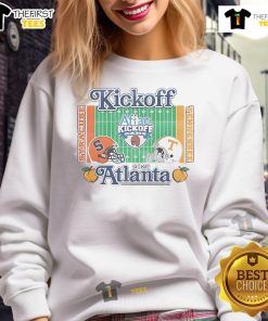 Good Tennessee Volunteers vs Syracuse Orange 2025 Aflac Kickoff Game 1 sweatshirt featuring team logos and vibrant colors.