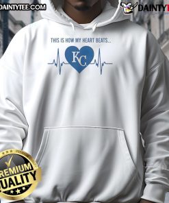 Kansas City Royals hoodie showcasing 'Good-This-Is-How-My-Heart-Beats' design, perfect for fans and game days.