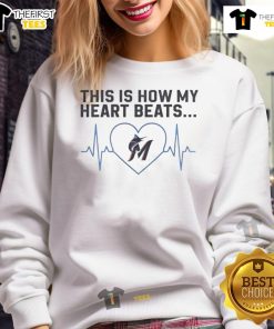 Alt Text: Cozy Miami Marlins sweatshirt featuring Good - This Is How My Heart Beats design, perfect for game day style.