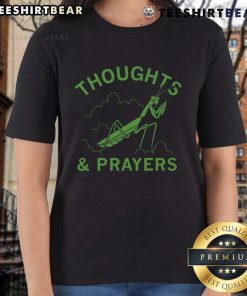 Good Thoughts & Prayers Mantis Ladies Tee featuring a stylish design perfect for casual wear and nature lovers.