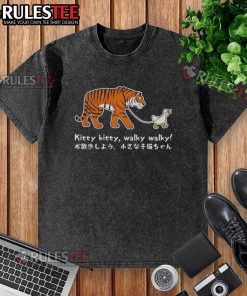 Good Tiger and Goose Walk meme on a washed t-shirt, featuring a humorous animal illustration and vibrant colors.