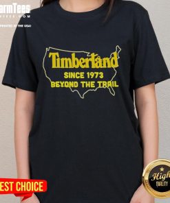 Good Timberland Since 1973 Beyond The Trail Ladies Tee in vibrant color, perfect for outdoor adventures and casual wear.