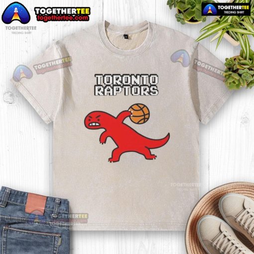 Alt Text: Good Toronto Raptors Dino Paint Luxe Washed T-Shirt featuring vibrant graphics and soft fabric for fans.