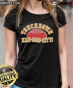 Good Touchdown Kan-Zuh City Football Ladies Tee featuring a stylish design perfect for female football fans.