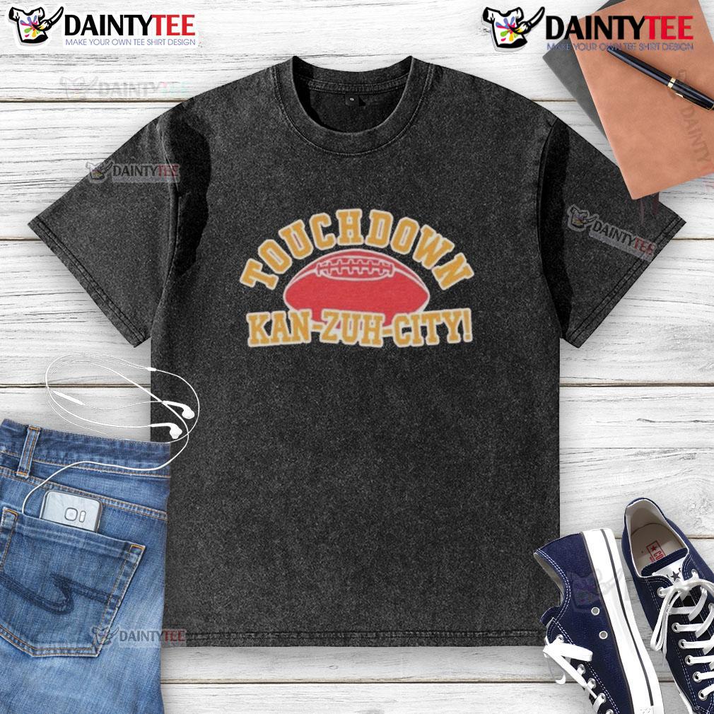 Good Touchdown Kan Zuh City Football Washed T Shirt Good Touchdown Kan Zuh City Football washed t-shirt featuring a stylish design for sports fans and casual wear.