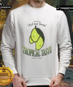 Good Tropical Taste Mango Fruit vintage sweatshirt featuring a colorful mango graphic on a cozy fabric background.
