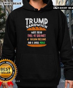 Good Trump Sandwich Free DC Anti-Trump Sarcastic Hoodie featuring bold text, perfect for political satire fans.