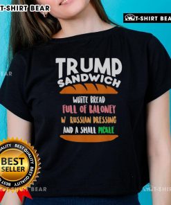 Good Trump Sandwich Free DC Anti-Trump Sarcastic Ladies Tee featuring bold text and playful design for humor and style.