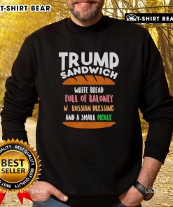 Good Trump Sandwich Free DC Anti-Trump Sarcastic Sweatshirt featuring bold text and a humorous design for political satire.