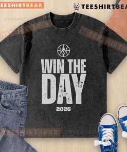 Good Vandegrift Win The Day 2026 washed t-shirt in soft fabric, perfect for casual wear and showcasing school spirit.