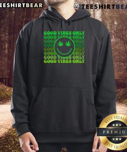 Casual 'Good Vibes Only' weed smoke hoodie in vibrant colors, perfect for laid-back, cannabis-inspired fashion.