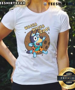 Good Wacka Wacka Doo Bluey ladies tee featuring vibrant colors and playful design, perfect for Bluey fans.