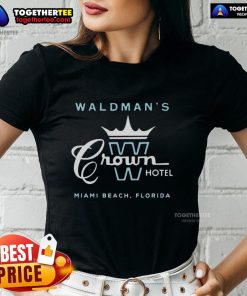 Good Waldman's Crown Hotel Miami Beach Ladies Tee featuring vibrant colors and stylish design, perfect for beach outings.