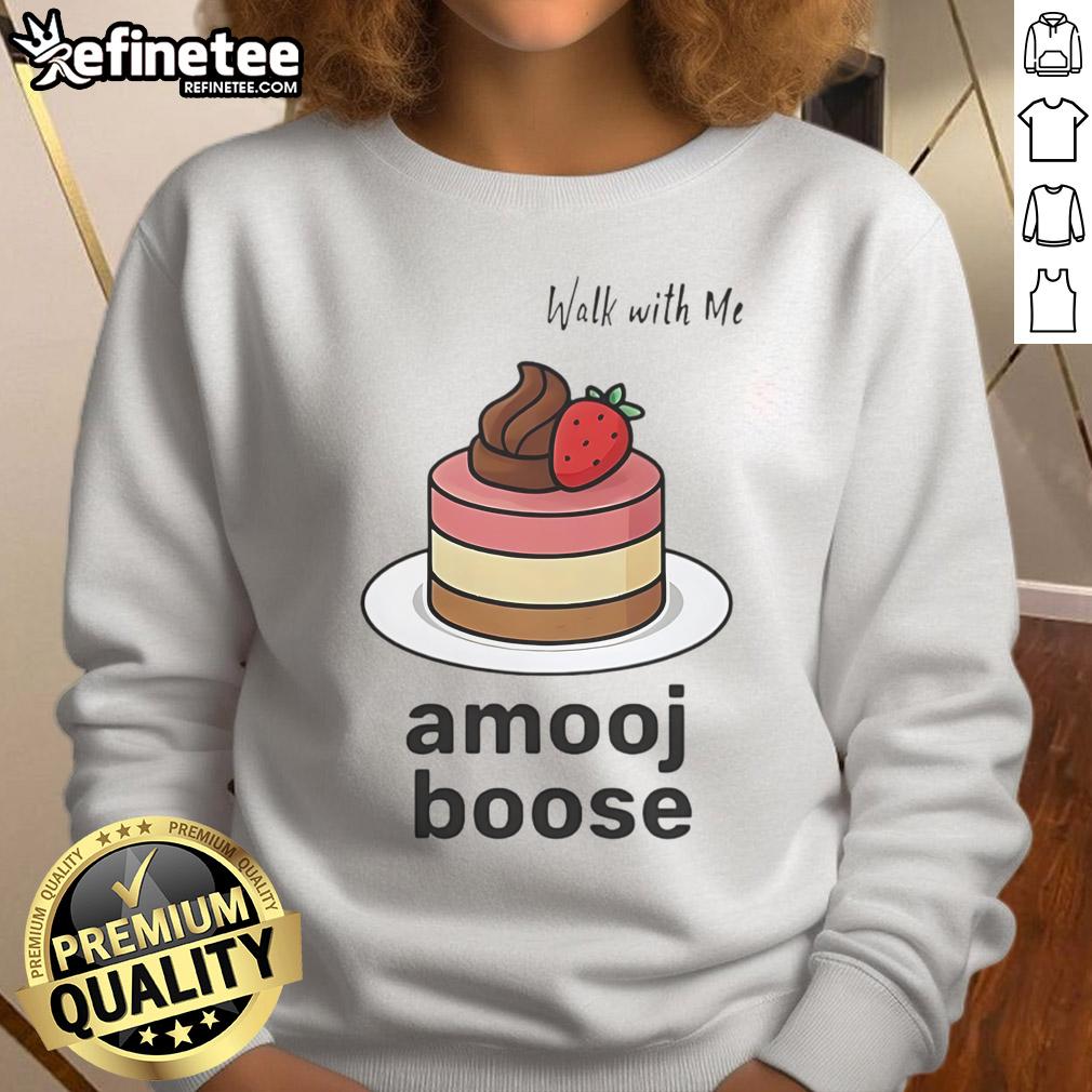 Good Walk With Me Amooj Boose Sweatshirt Alt Text: Stylish 'Good Walk With Me' Amooj Boose sweatshirt in cozy fabric, perfect for casual outings and everyday wear.