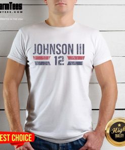 Good Washington Wizards Tre Johnson III Number 12 font t-shirt featuring vibrant team colors and stylish design.