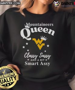Good West Virginia Mountaineers queen classy sassy smart assy sweatshirt in navy blue, perfect for fans.