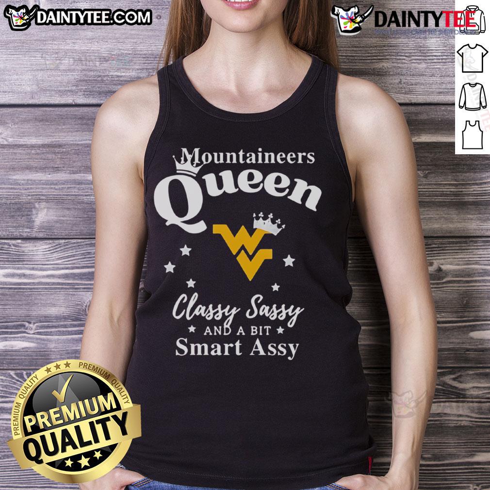 Good West Virginia Mountaineers Queen Classy Sassy And A Bit Smart Assy Tank Top Alt Text: Classy and sassy Good West Virginia Mountaineers tank top, perfect for fans showcasing team spirit and humor.