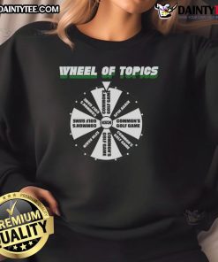 Good Wheel of Topics sweatshirt featuring a colorful design, perfect for casual wear and topic discussions.