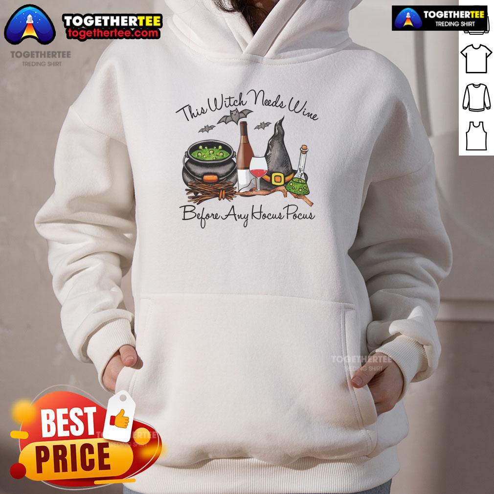 Good Witch Cauldron Wine Glass And Potion Halloween Drinking Hoodie