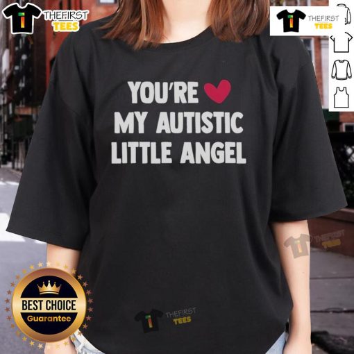 Good You're Love My Autistic Little Angel Ladies Tee featuring a colorful design celebrating autism awareness and love.